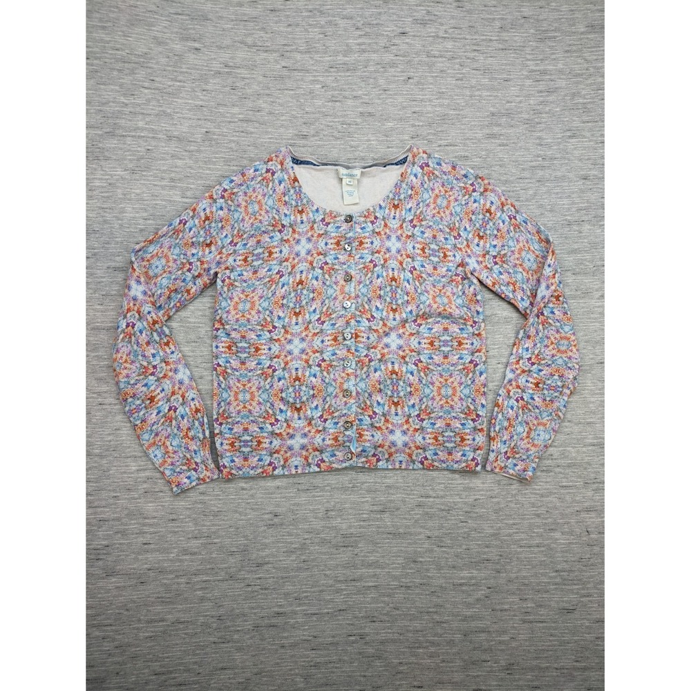 Sundance Colorful Print Cotton Cardigan Button‎ Down Long Sleeve XS Mature Artsy